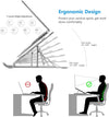 Wiregenix 6 Angles Adjustable Aluminum Ergonomic Foldable Portable Tabletop Laptop/Desktop Riser Stand Holder Compatible for MacBook, HP, Dell, Lenovo & All Other Notebook (Silver)