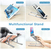 Wiregenix 6 Angles Adjustable Aluminum Ergonomic Foldable Portable Tabletop Laptop/Desktop Riser Stand Holder Compatible for MacBook, HP, Dell, Lenovo & All Other Notebook (Silver)