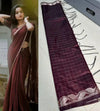 Premium Semi Soft Silk Saree with Allover Check & Dual-Side Weaving Design