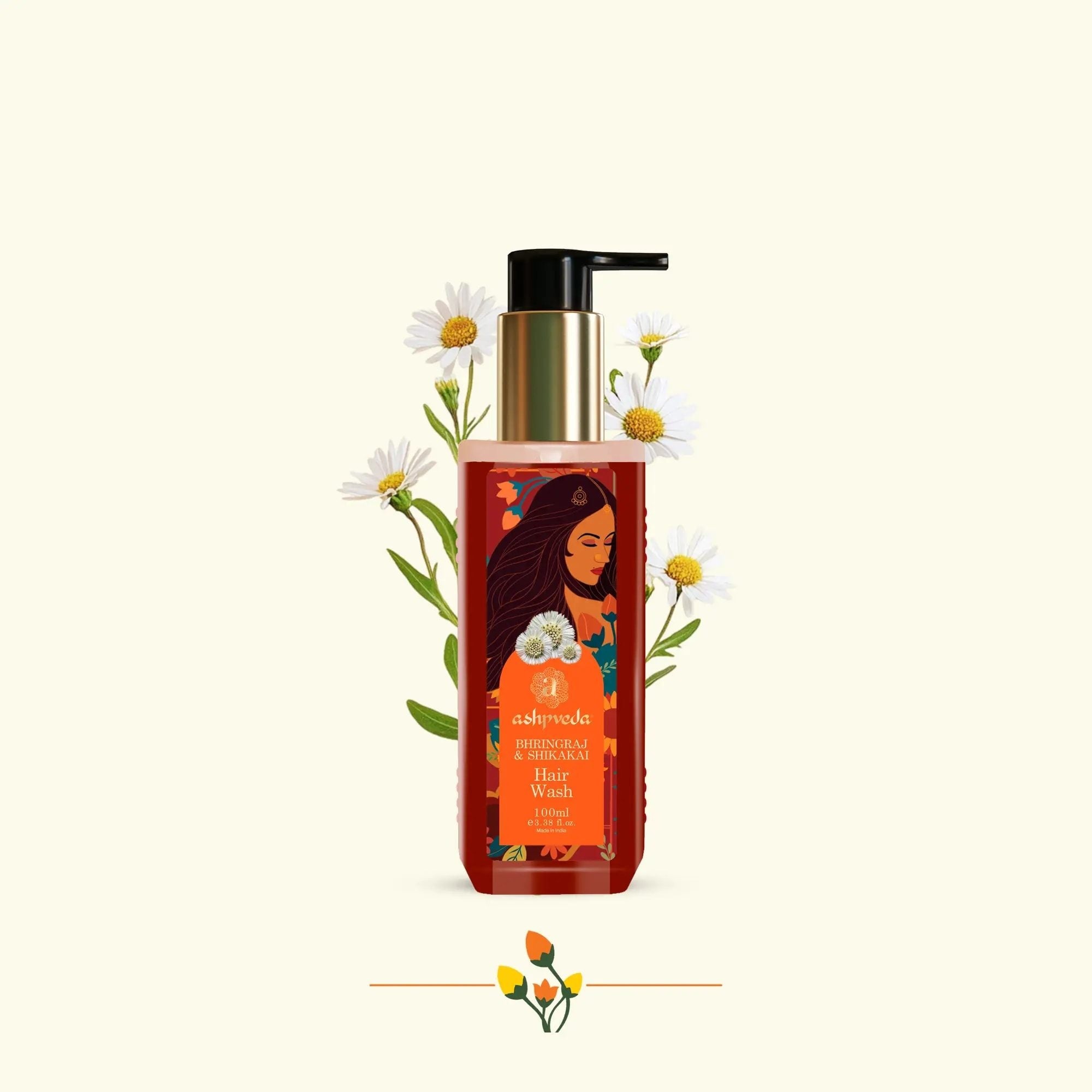 Bhringraj & Shikakai Hair Wash – Ayurvedic Cleanser for Hair Fall Control, Scalp Care & Natural Shine