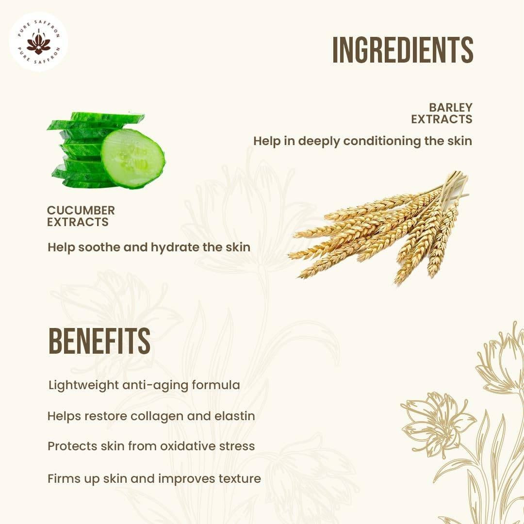 Clear Balance Saargol Youth Fix Serum - For Hydrating, Conditioning, Tightening, and Brightening of Skin | Lightweight Anti-Aging Formula Infused with Saffron, Barley Extracts, and Cucumber Extract