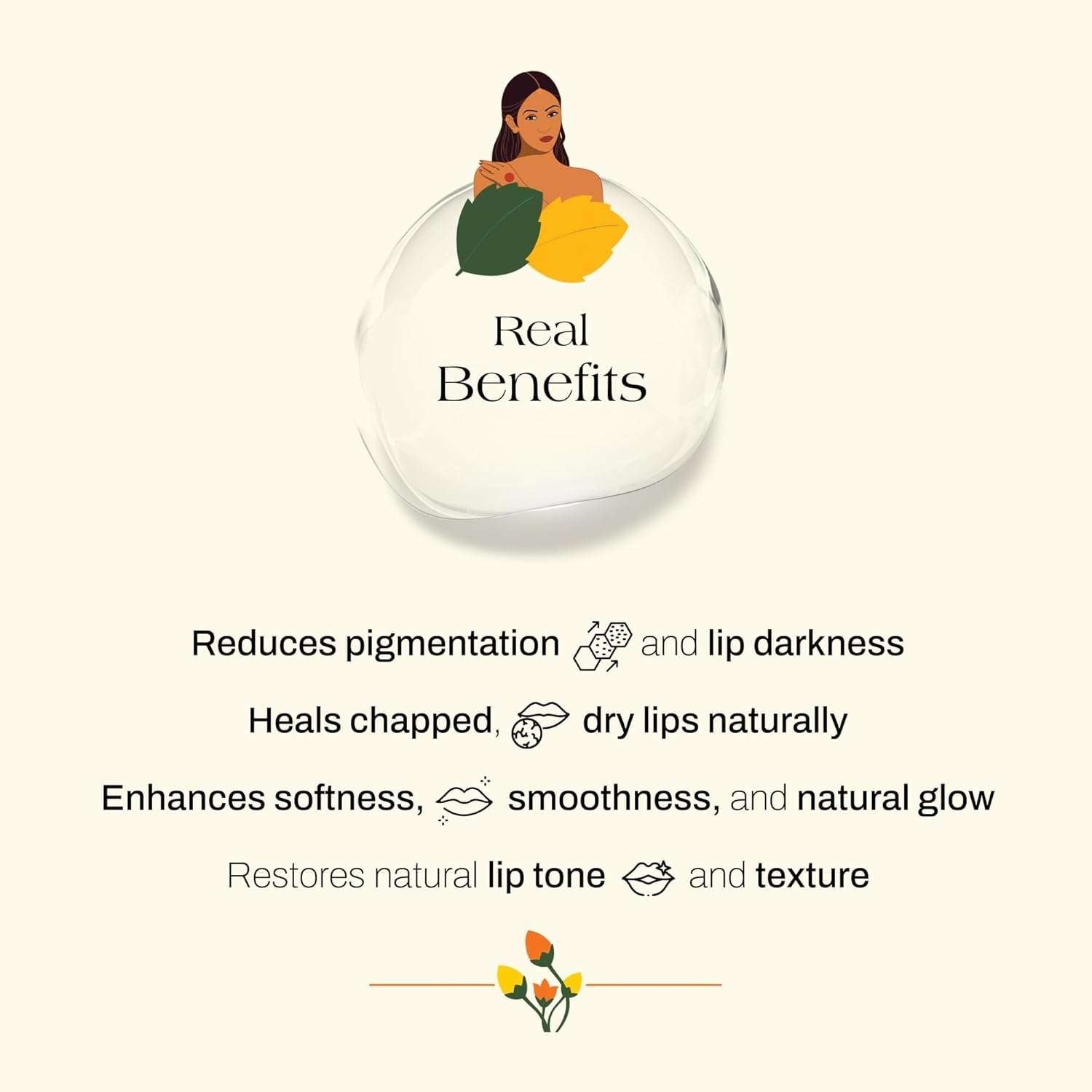 Ashpveda Ayurvedic Rose Petal Lip Balm For Dry & Chapped Lips With Kokum Fruit, Rose Flowers and Almond Oil | Lip UV Protection & Nourishment | Lip Balm with SPF for Soft Pink Lips