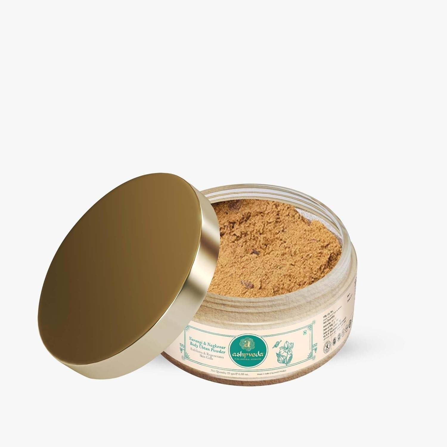 Ashpveda Narangi and Nagkesar Exfoliating Body Ubtan Powder, Herbal Ubtan For Face and Body - Cleansing Toning & Silky Smooth Skin and Pores Minimising (25 gm)