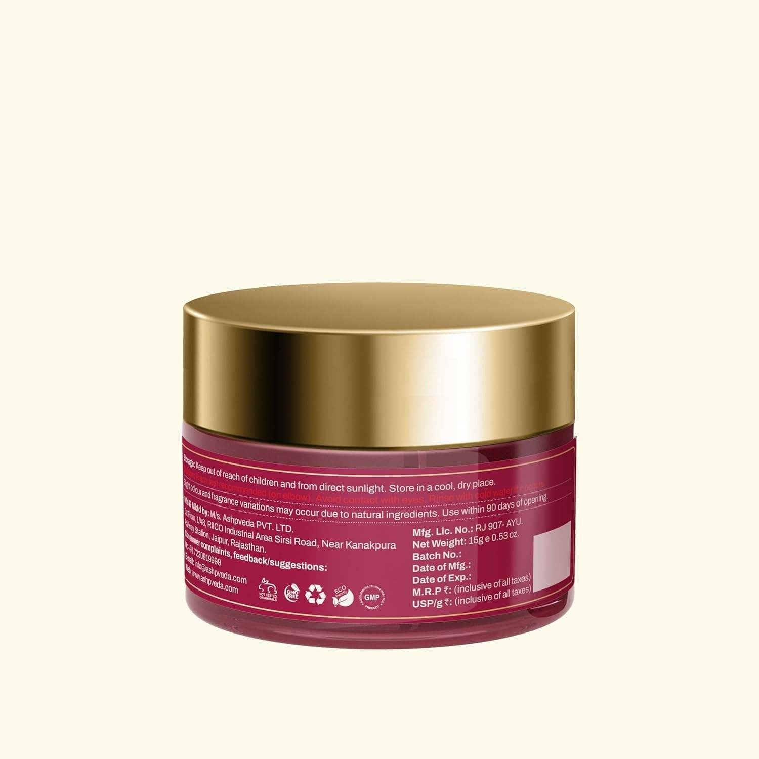 Ashpveda Ayurvedic Rose Petal Lip Balm For Dry & Chapped Lips With Kokum Fruit, Rose Flowers and Almond Oil | Lip UV Protection & Nourishment | Lip Balm with SPF for Soft Pink Lips