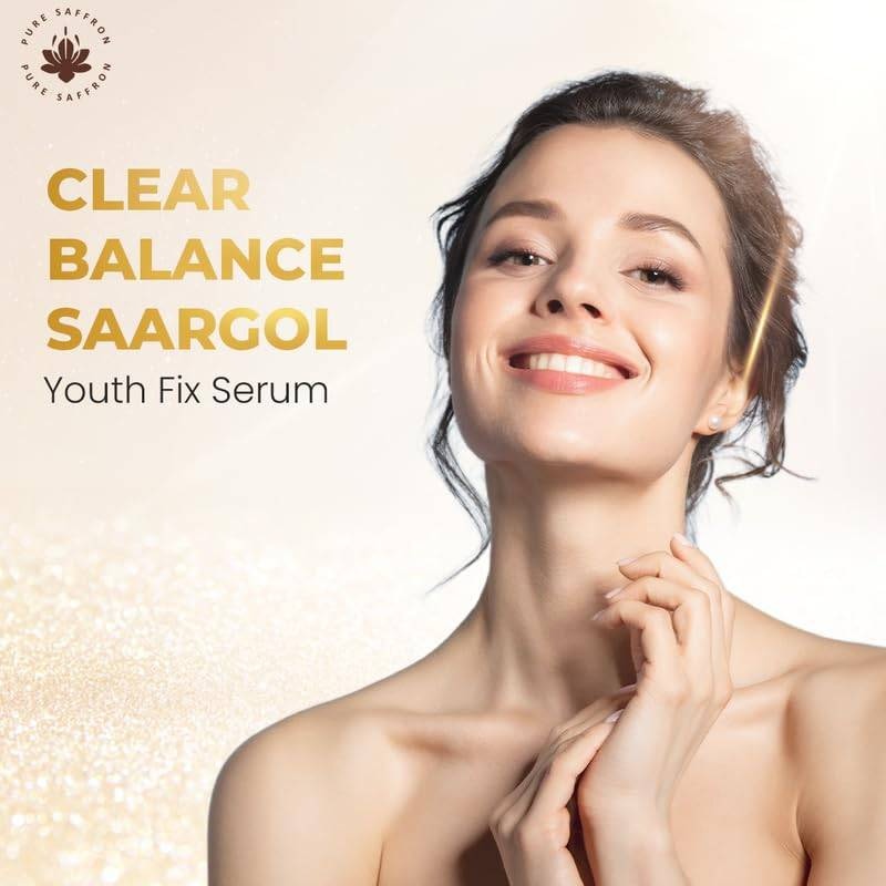 Clear Balance Saargol Youth Fix Serum - For Hydrating, Conditioning, Tightening, and Brightening of Skin | Lightweight Anti-Aging Formula Infused with Saffron, Barley Extracts, and Cucumber Extract