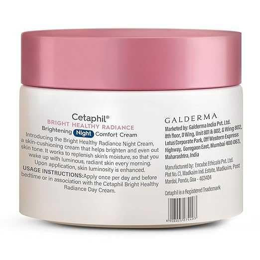 Cetaphil Brightening Night Comfort Cream – Spot Corrector with Niacinamide & Hyaluronic Acid (50g)
