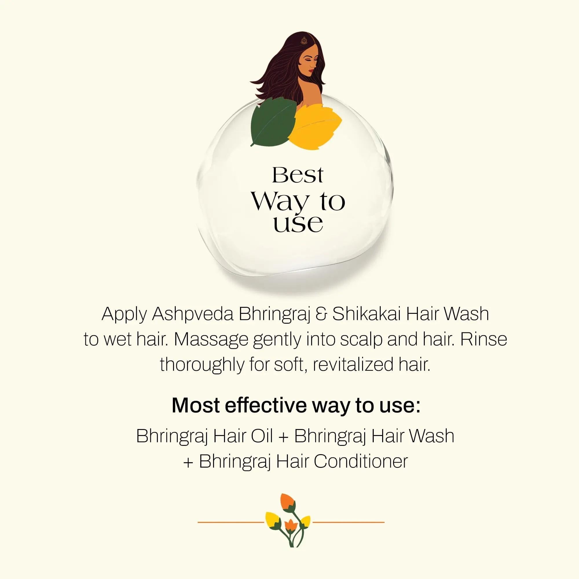 Bhringraj & Shikakai Hair Wash – Ayurvedic Cleanser for Hair Fall Control, Scalp Care & Natural Shine