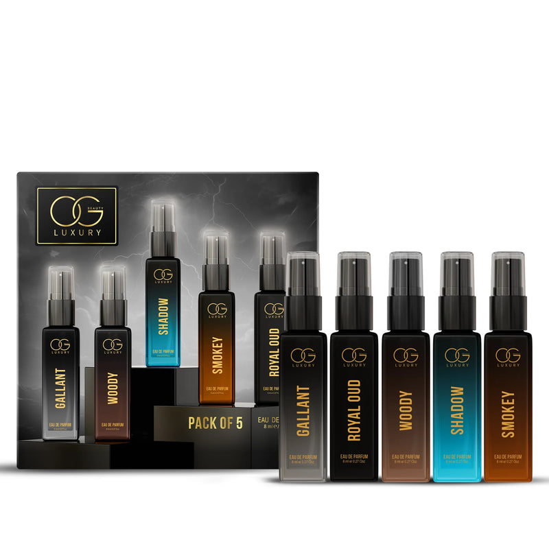 OG Luxury Perfume Gift Set for Men | 5 Eau De Parfum Scents (5 x 8ml) | Long-Lasting & Travel-Friendly