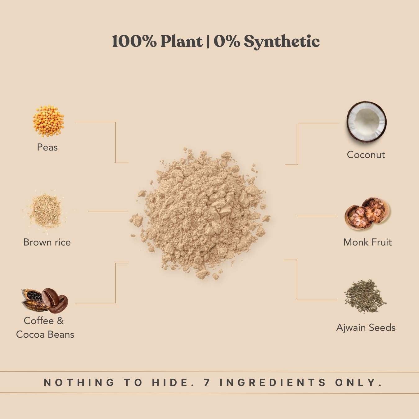 Earthful Honest Plant Protein | 24g Protein/Serving & 4.6g BCAAs | For Weight Management, Energy, Muscle Support & Recovery | Made with Pea & Brown Rice | Coffee Mocha - 504g
