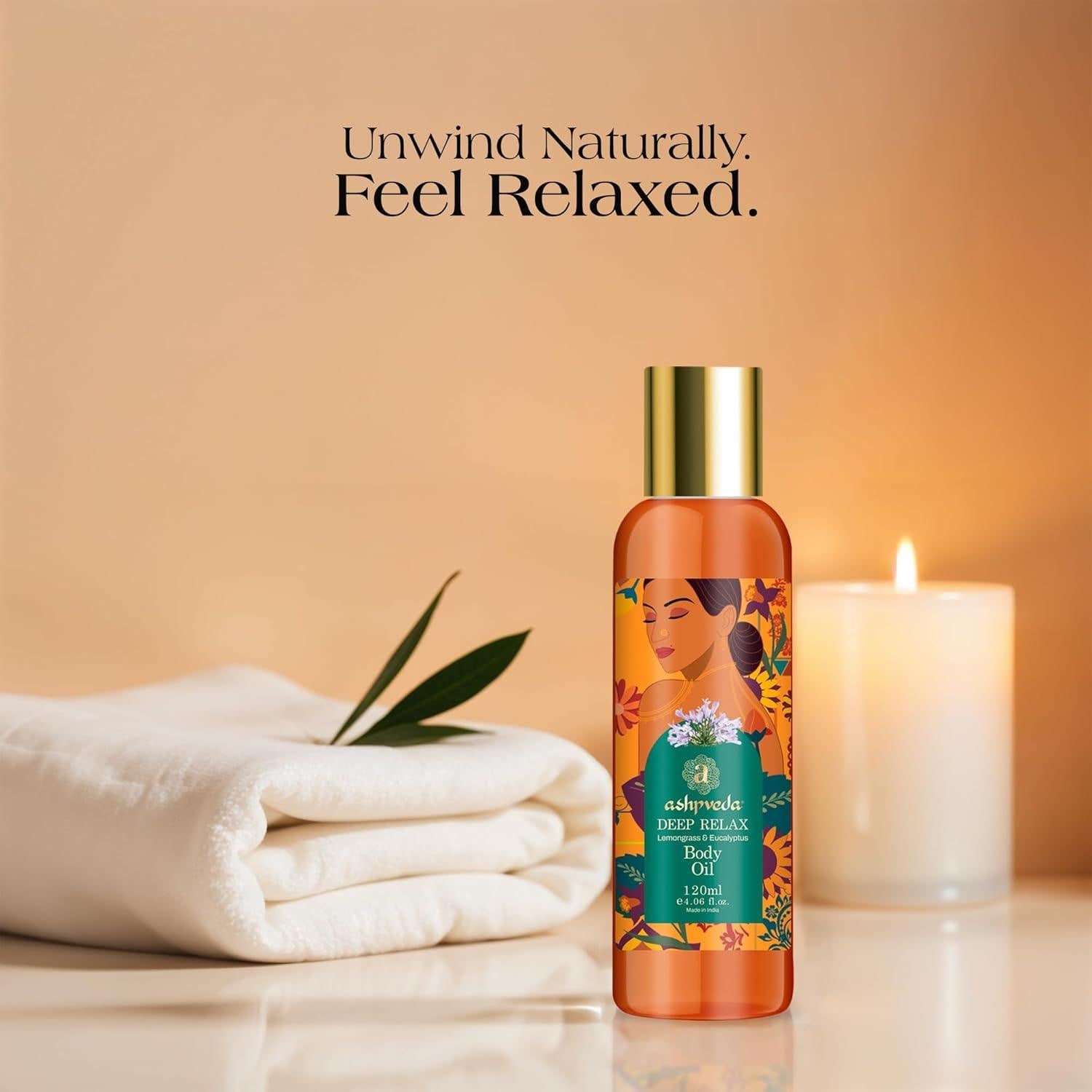 Deep Relax Body Oil – Lemongrass & Eucalyptus Aromatherapy Blend for Muscle Relief, Stress Reduction & Skin Hydration