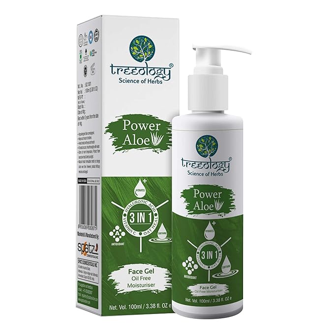 Treeology Power Aloe 3 in 1 Face Gel for Glow, Hydration & Skin Repair – 100g