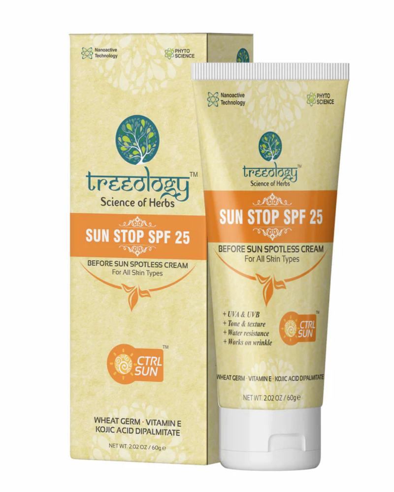 Treeology Herbal Plant-Based SPF 25 Sun Protection Cream for Daily UV Defence & Healthy Skin – 50g