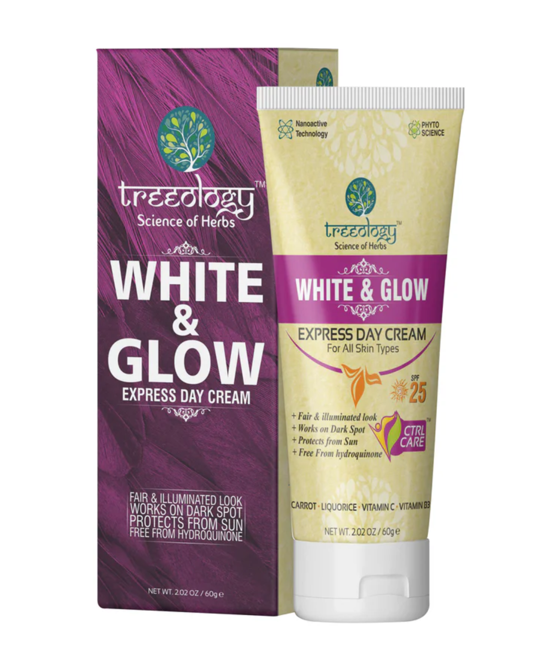 Treeology White & Glow Day Cream for Daily Bright, Clear & Radiant Skin – 60g