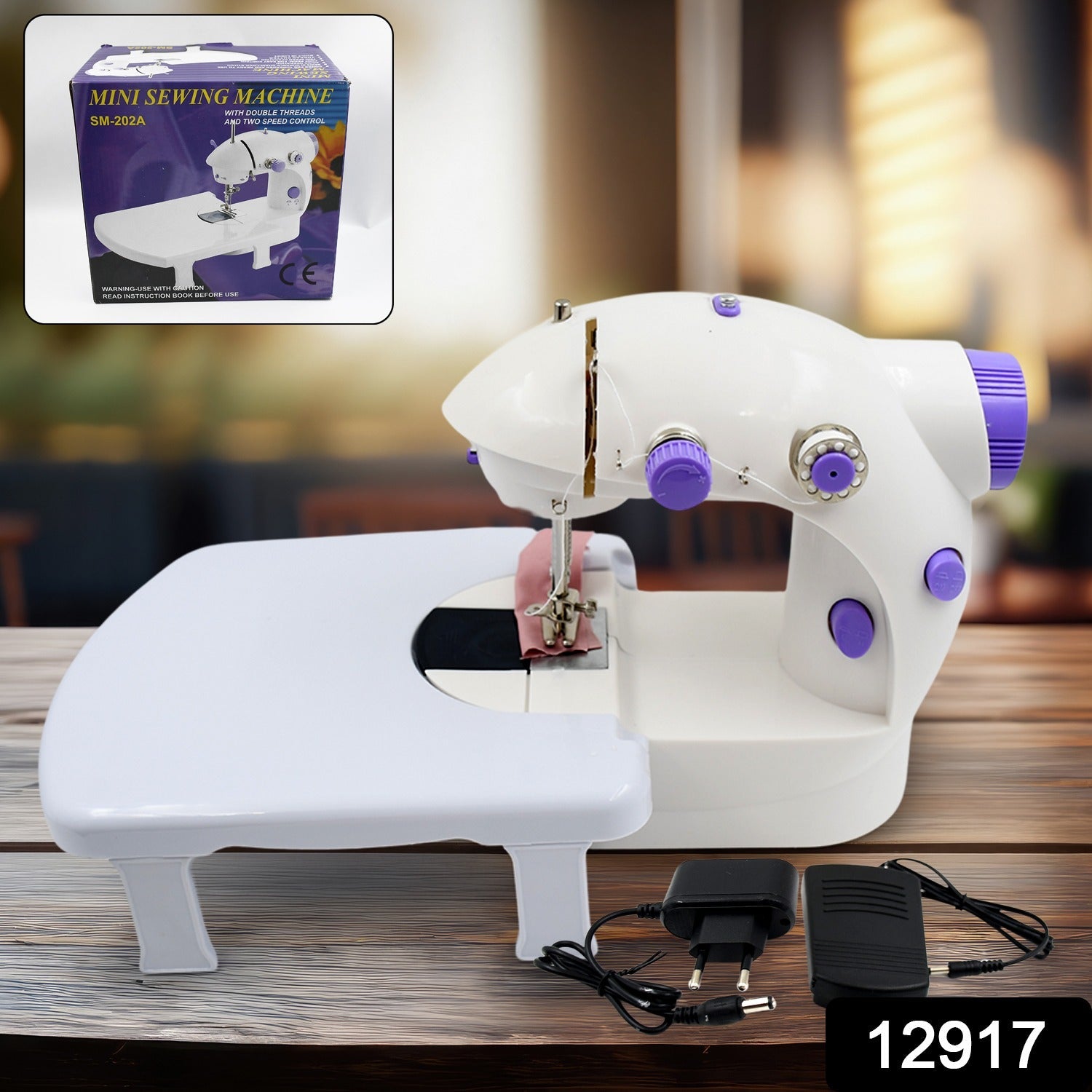 12917 Home Tailoring Sewing Machine With Extension Table Set Foot Pedal Adapter Mini Electric Silai Machine Port