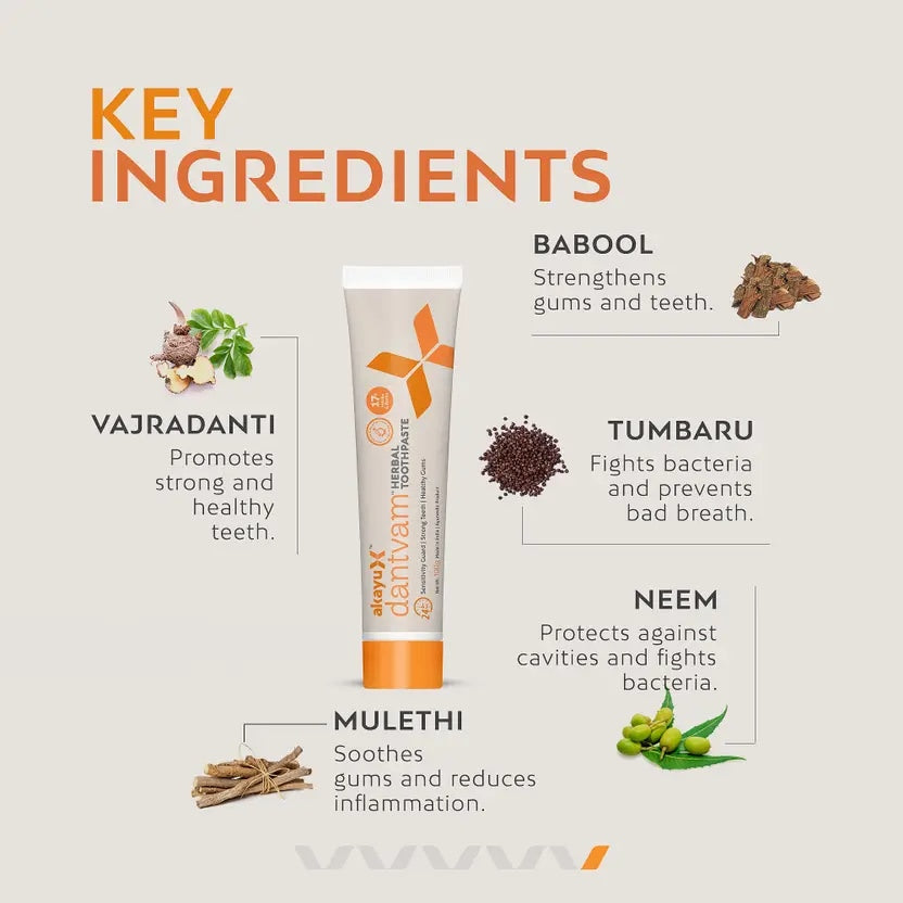 Dantvam Herbal Toothpaste – Ayurvedic Toothpaste for Strong Gums, Fresh Breath & Natural Cavity Protection