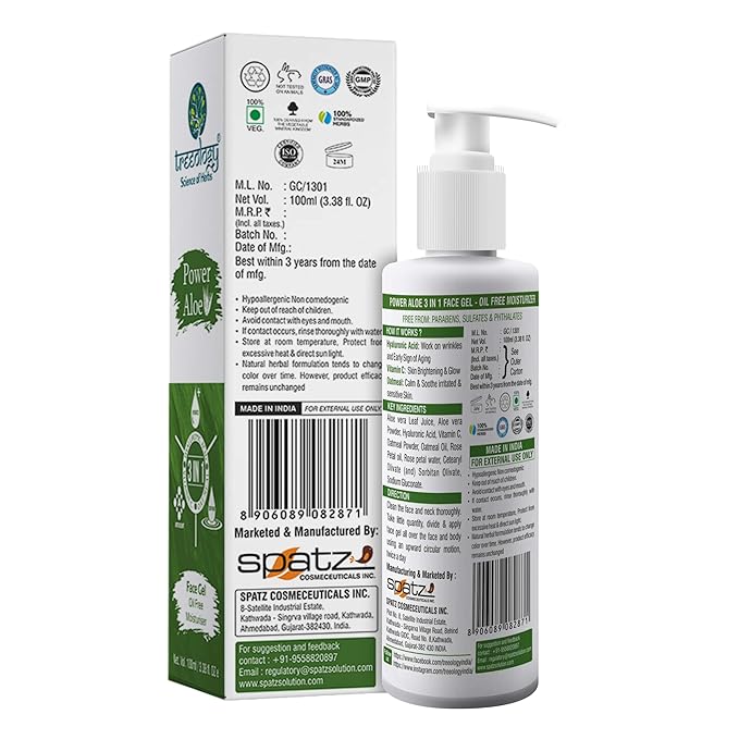 Treeology Power Aloe 3 in 1 Face Gel for Glow, Hydration & Skin Repair – 100g