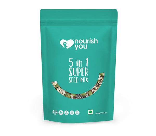 5 in 1 Super Seed Mix – Powerhouse of Nutrition with Flax, Chia, Pumpkin, Sunflower & Watermelon Seeds