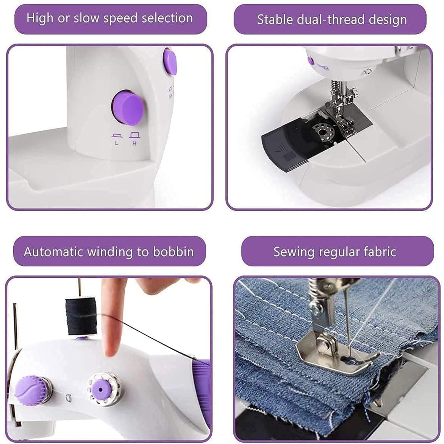 12917 Home Tailoring Sewing Machine With Extension Table Set Foot Pedal Adapter Mini Electric Silai Machine Port