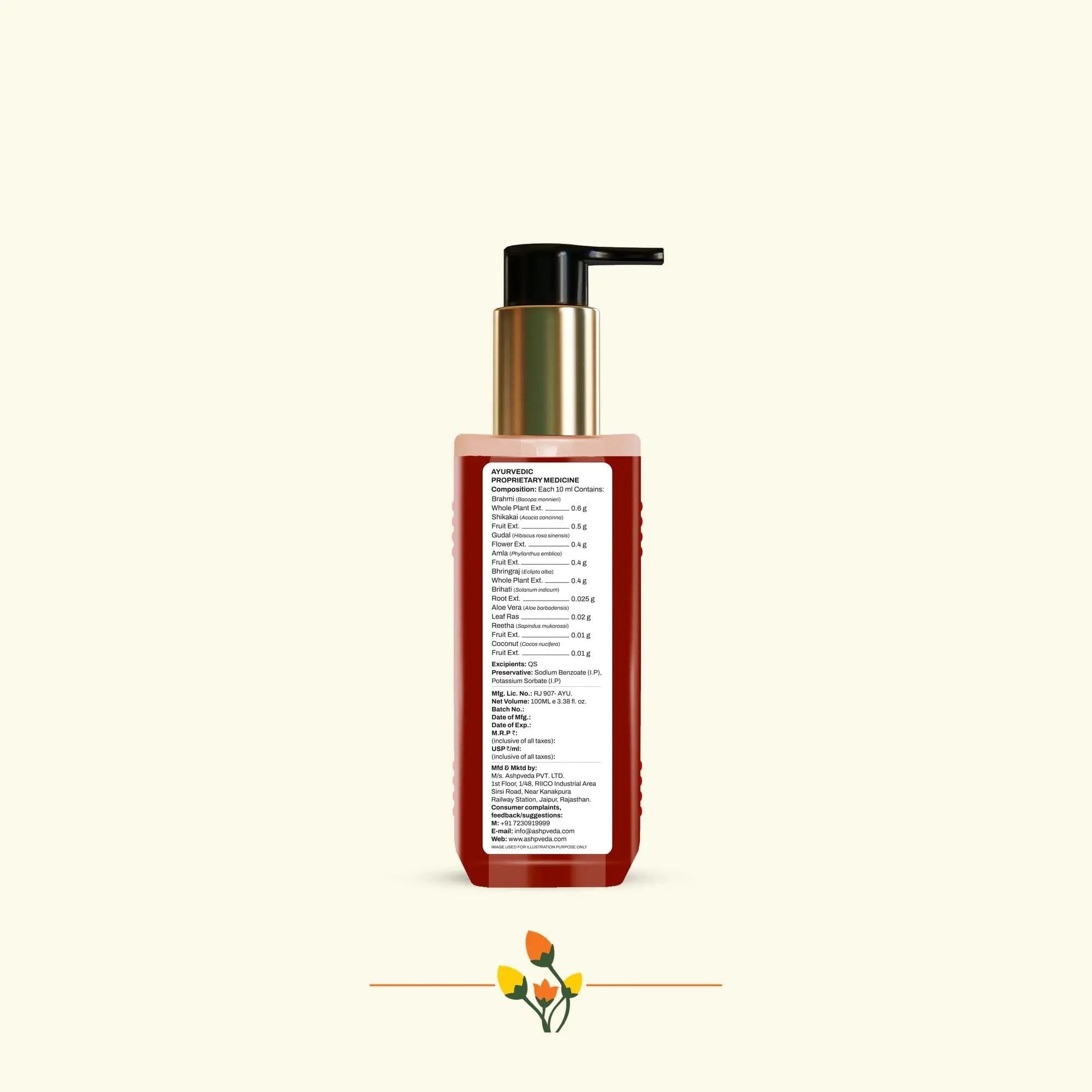 Bhringraj & Shikakai Hair Wash – Ayurvedic Cleanser for Hair Fall Control, Scalp Care & Natural Shine